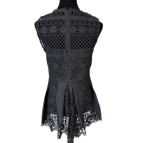 Elie Tahari Alessandra Black Lace Top Size 4 - Picture 11 of 14